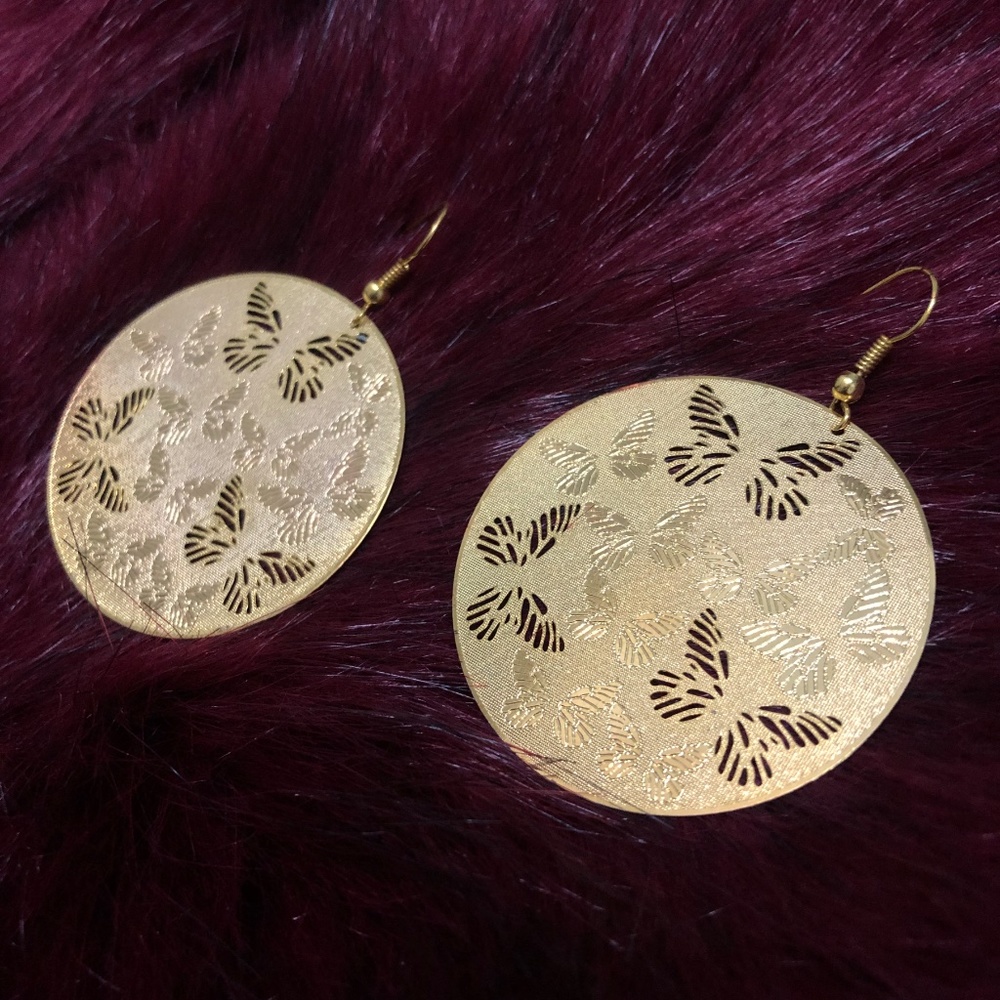 Cocoon Butterfly Disc Earrings